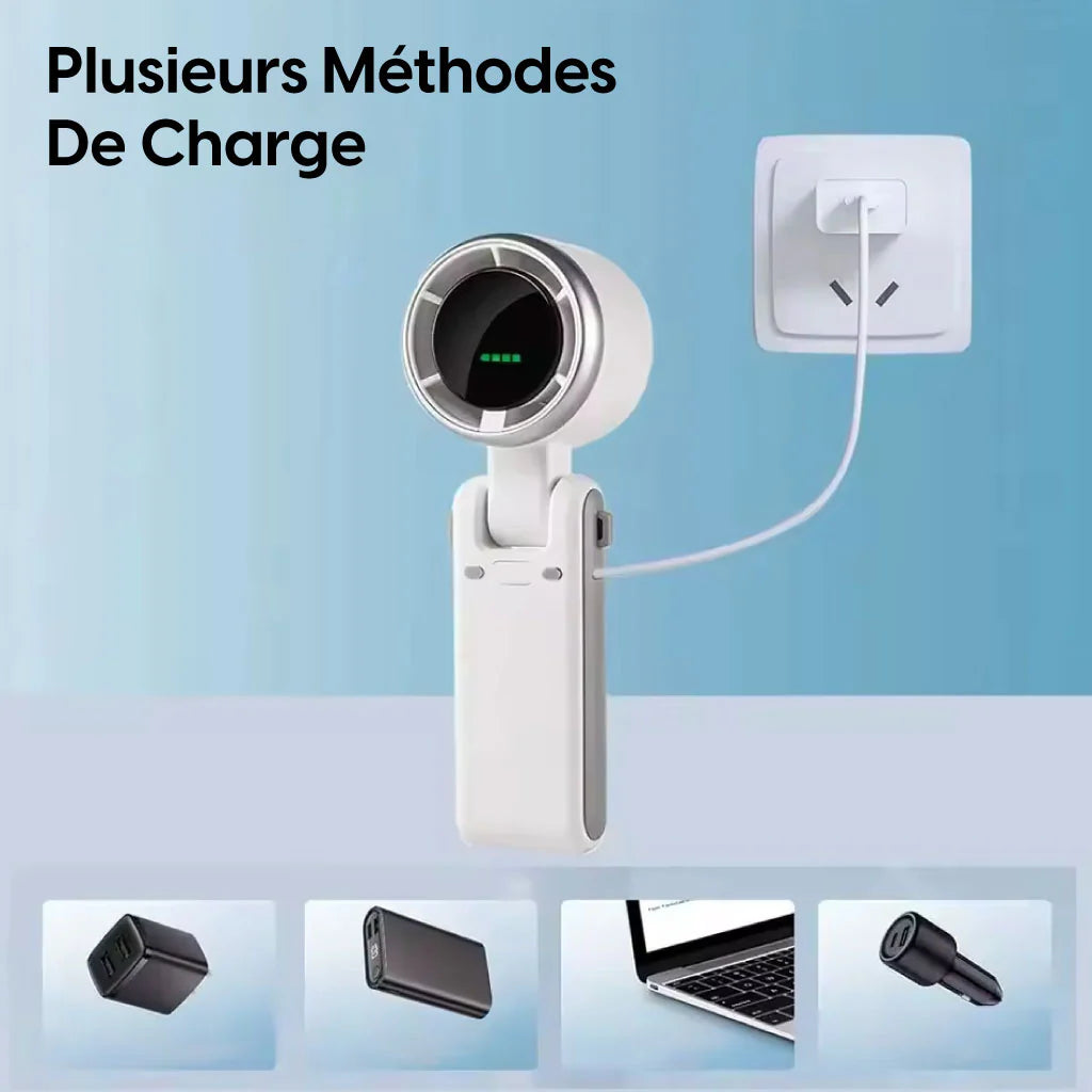 Smart Pocket Fan – LED Screen and Foldable Design