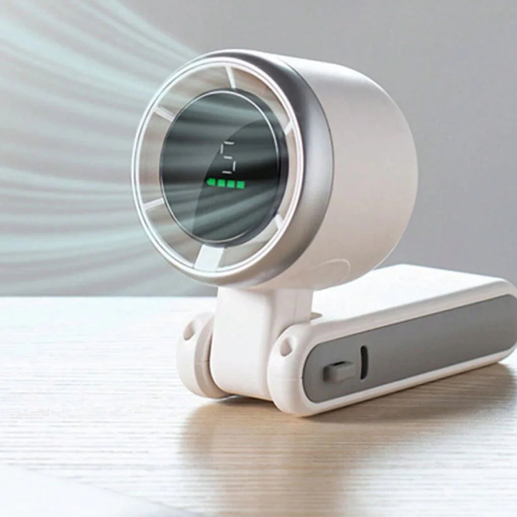 Smart Pocket Fan – LED Screen and Foldable Design