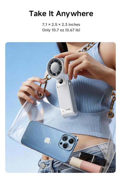 Smart Pocket Fan – LED Screen and Foldable Design
