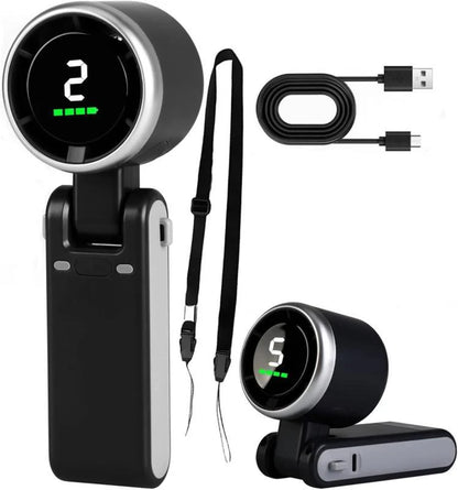 Smart Pocket Fan – LED Screen and Foldable Design